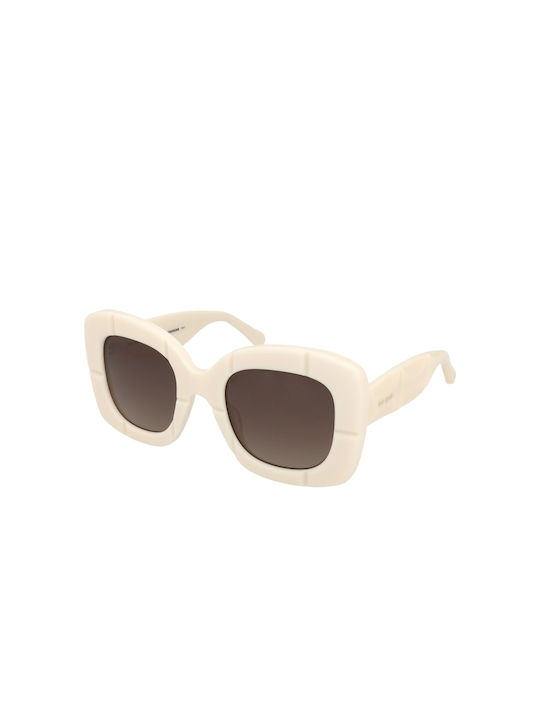 Kate Spade Women's Sunglasses with Beige Plastic Frame and Brown Gradient Lens