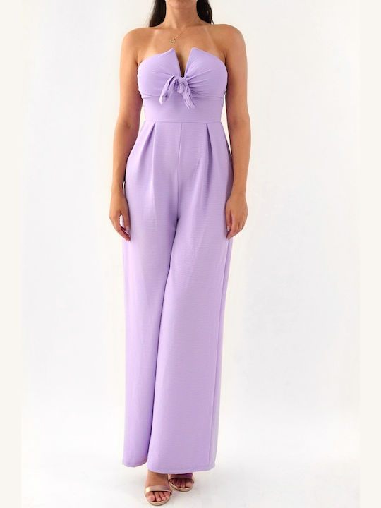 Roberta Lilac Strapless Jumpsuit