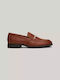 Leather Women's Loafers in Tabac Brown Color
