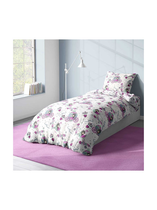 Dimcol Kids Duvet Single Princess White-lila 16...
