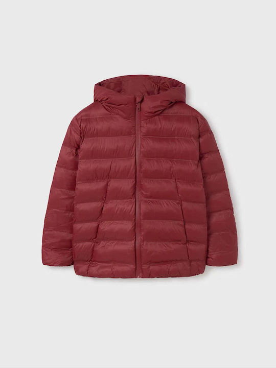 Mayoral Kurze gesteppte Kinderjacke mit Kapuze Rot