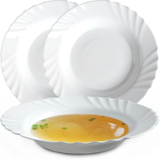 Kadax Farfurie adâncă Alb cu Diametru 23cm 3buc