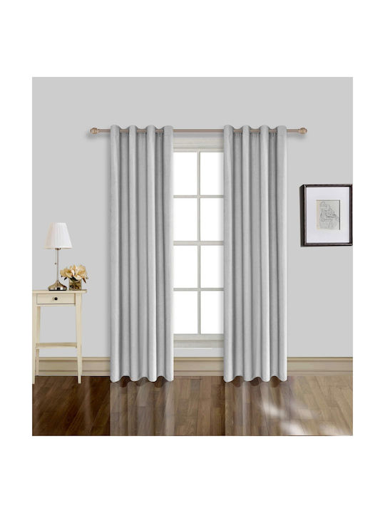 Vasilas Home Κουρτίνα με Τρουκς Γκρι 140x270εκ.