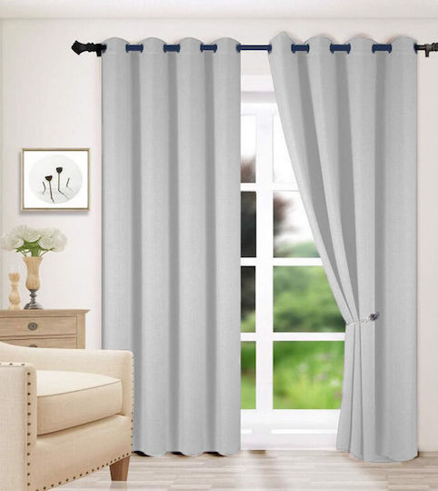 Vasilas Home Κουρτίνα με Τρουκς Γκρι 140x270εκ.