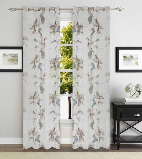 Vasilas Home Κουρτίνα με Τρουκς Εκρού 140x270εκ.