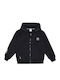 Kinder-Strickjacke mit Kapuzen Schwarz