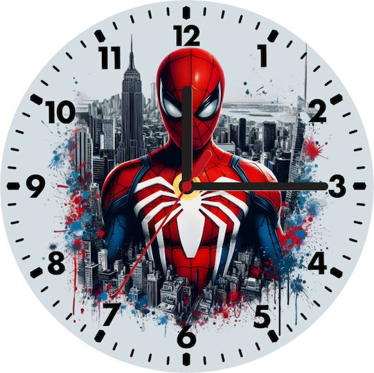 Koupakoupa Детски стенен часовник Spiderman City Дърво 20εκ.