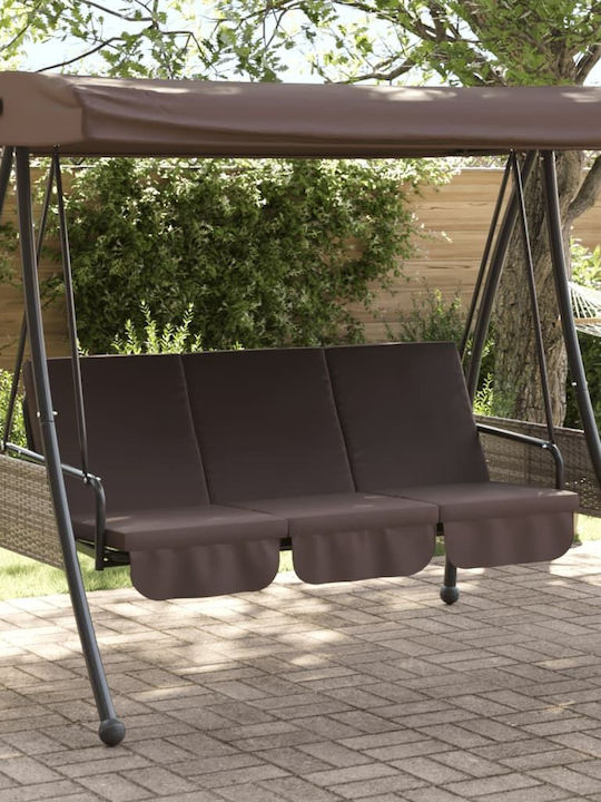 Metallic Swing Nest with Stand 3 Seats Brown with 250kg Maximum Weight Capacity L198xW123xH205cm