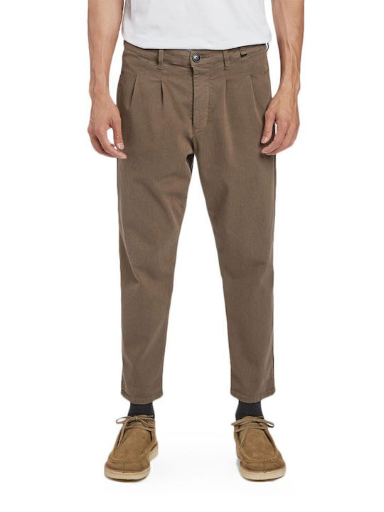 Gabba Firenze Men's Trousers Elastic in Relaxed Fit Brown