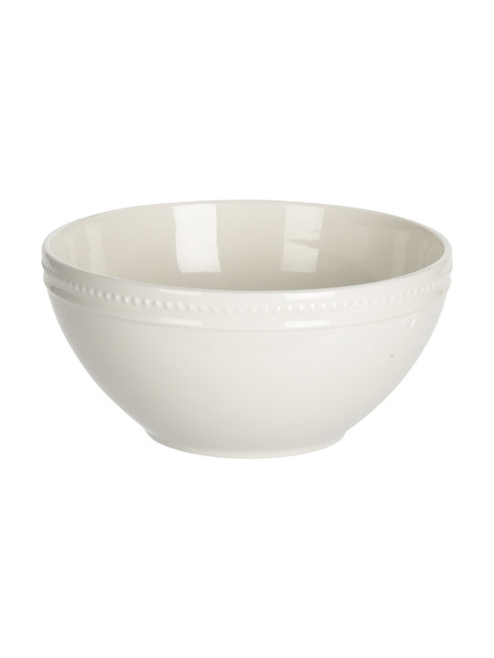 Siaki Collection Serving Bowl Round made of Porcelain White with Diameter 16cm