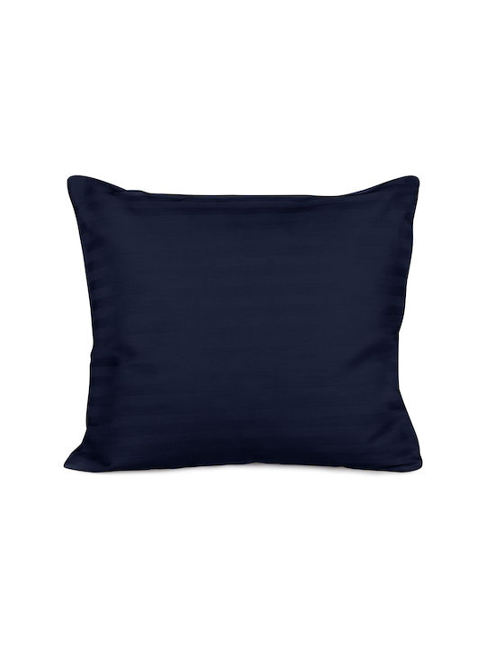 Satin Cotton Pillowcase Striped Navy Blue/50x60