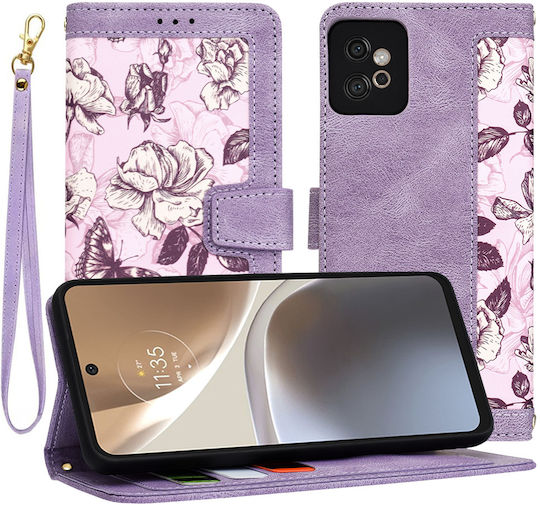 Techsuit Umschlag Rückseite Silikon Lila (Moto G32)