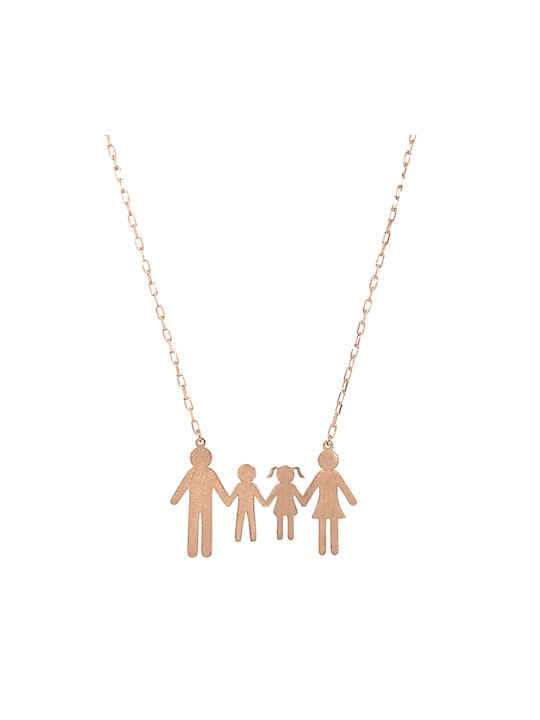 Dio Jewellery Lab Necklace Family from Pink Gold Plated Silver