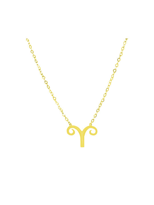 Dio Jewellery Lab Necklace Zodiac Sign Aries from Gold Plated Silver