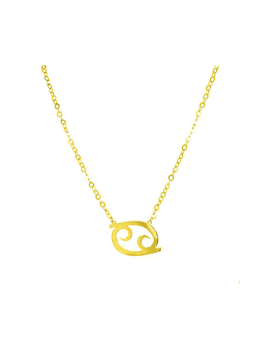 Dio Jewellery Lab Necklace Zodiac Sign Cancer from Gold Plated Silver