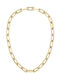 Boss Necklace from Gold Plated Steel with Zircon