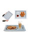 Kadax Plastic Rectangular Serving Tray with Handles in Gray Color 40x28cm 32994 1pcs