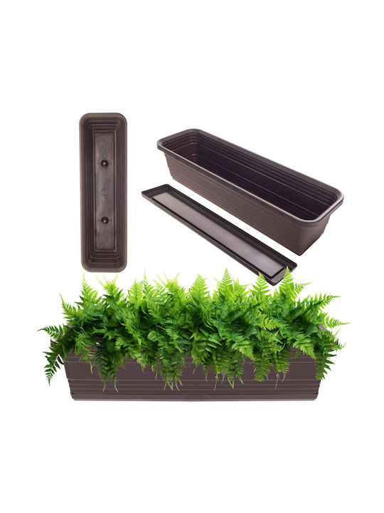 Kadax Balcony Planter Box Flower Pot 60cm + Saucer Mokka