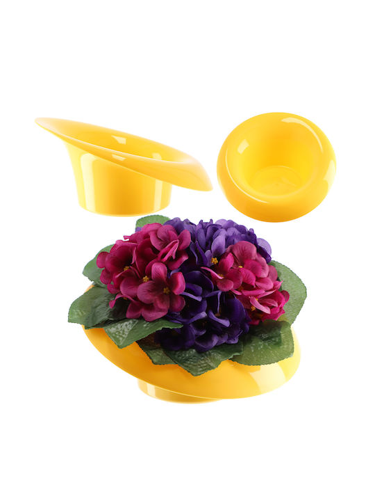 Kadax Ikebana Pot Cover Yellow 9 Cm