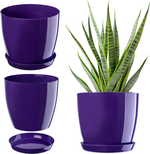 Kadax Plastic Pot Saucer 12cm Purple Flower Pot