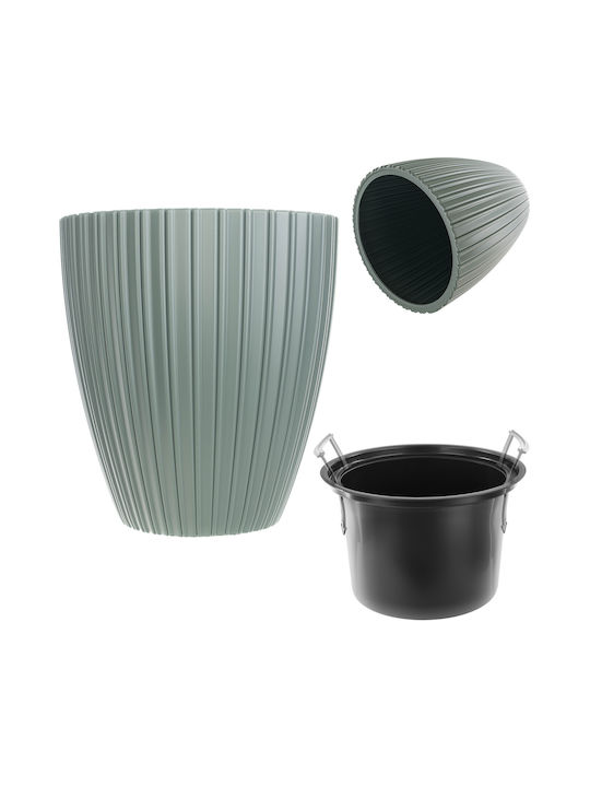 Kadax Blumentopf 30cm Grüner Plastikeinsatz