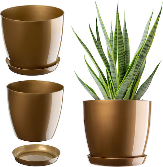 Kadax Untersetzer aus Kunststoff 16cm Gold Blumen