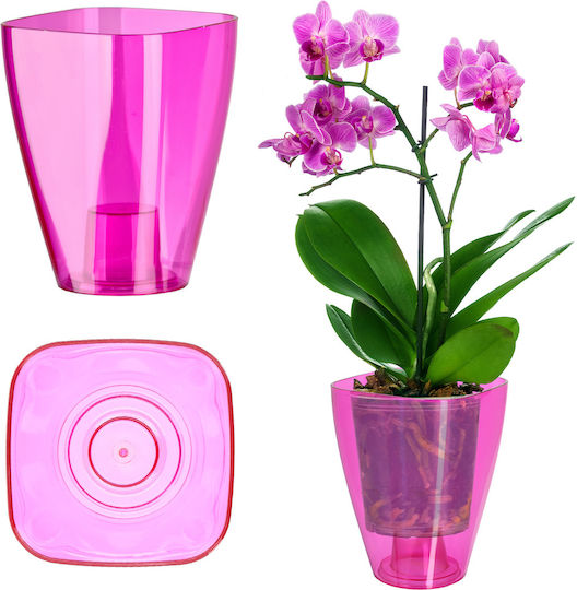 Kadax Orchid Pot Cover Plastic Flower Planter 12cm Pink