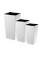 Kadax Set 3 Planters Rattan Insert White 75cm