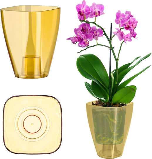 Kadax Orchideen-Übertopf Plastik Blumentopf 9cm Honig