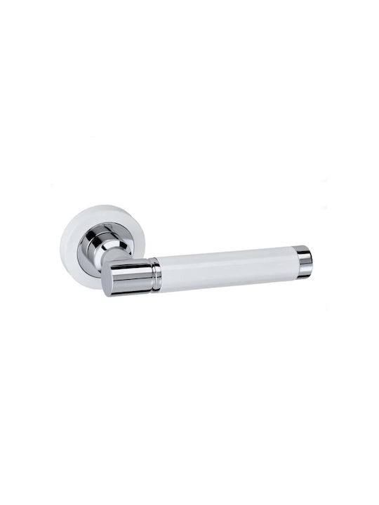 Best Design Buton Ușa din față cu Placă 04 030570 Pereche (Distanța Centrelor 135mm) White Chrome