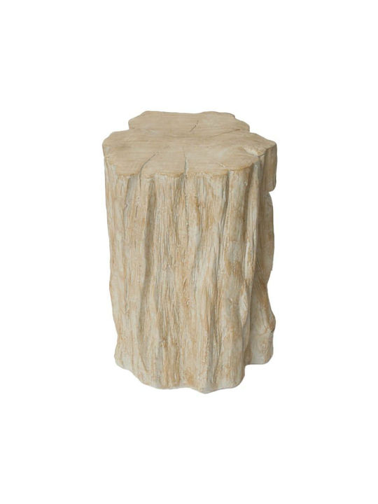 Artekko Trunk Side Table Stool Magnesium Beige 34.3x33x50.8 Cm 34.3cm X 33cm X 50.8cm