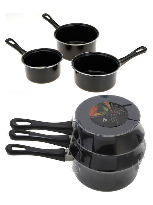 Pots Set of with Coating 3pcs