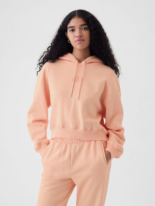 GAP Vintage Soft Jachetă Hanorac pentru Femei Cu glugă Peach Parfait Orange