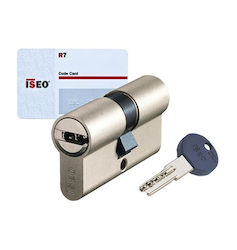 ISEO Lock Cylinder Security 95mm (45-50) with 4 Keys Silver