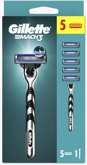 Gillette Mach3 Резервни глави с 3 остриета и лубрикантна лента 5бр