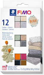 Set Fimo Ofenhärtende Modelliermasse Farben Boho 12x25g Staedtler