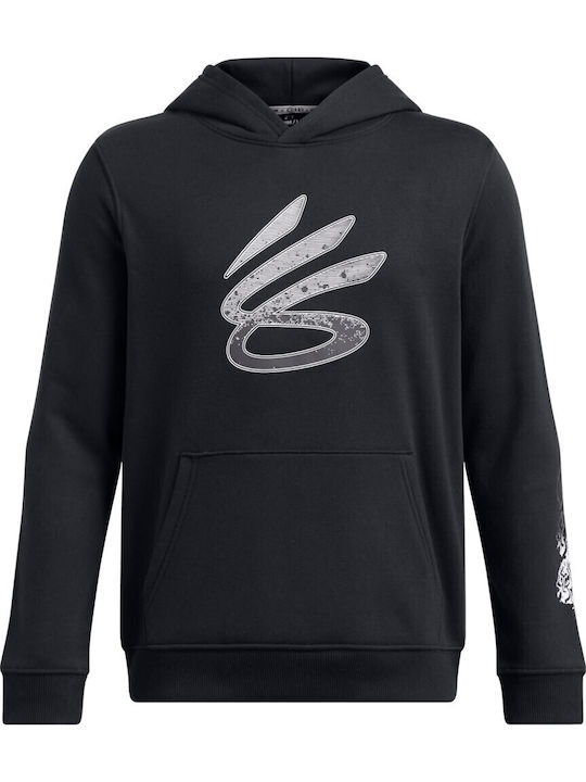 Kids Sweatshirt with Hood and Pockets Black Splash