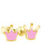 Eforo Kids Earrings Studs Crowns from Gold 14K