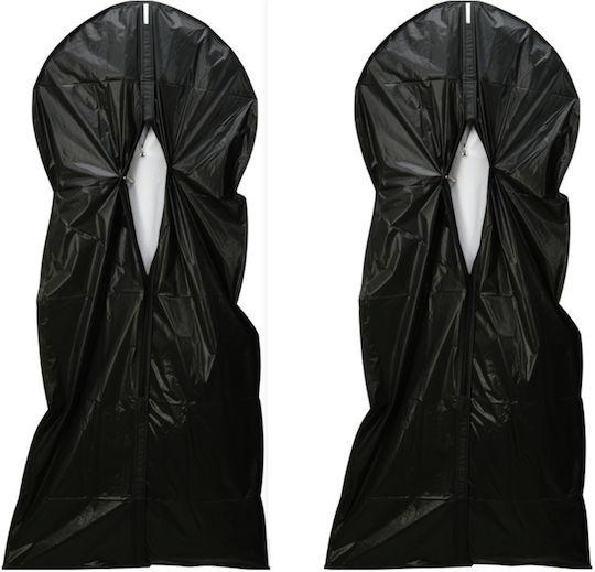 Excellent Houseware Пластмасова Чанта За Съхранение На Костюми В Черен Цвят 60x135см 2 Бройки
