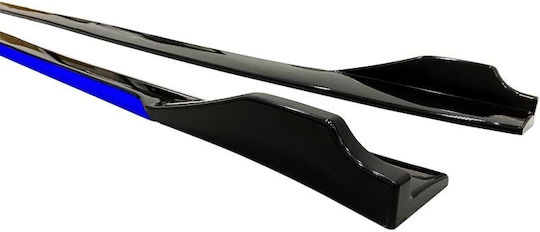 Set 2 Tuning-Schwellerverlängerungen 210 cm Glänzend Schwarz Blaue Lippe