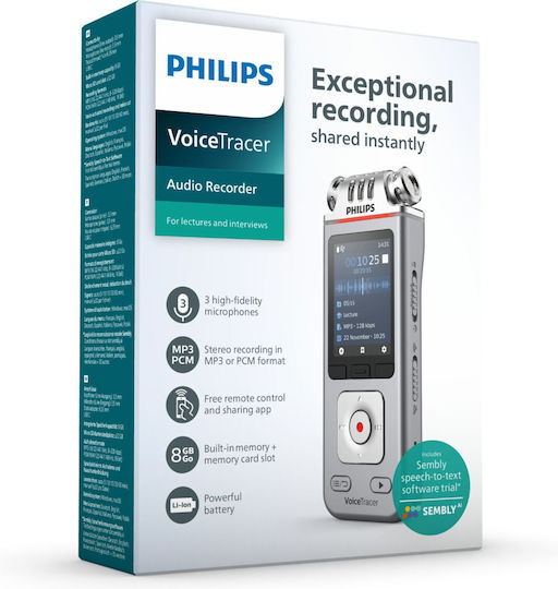 Philips Dictation Device DVT4115 with Internal Memory 8GB