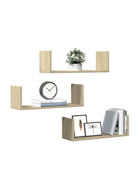 Shelves Wall Beige 3pcs 58x18x18cm