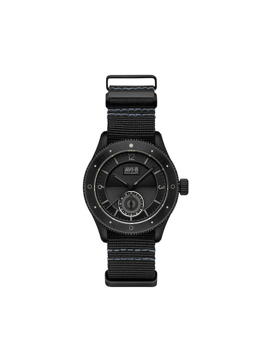 AVI-8 Flyboy Watch Battery with Black Fabric Strap