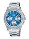 Casio Men's Watch 43.8mm Chronograph Battery with Silver Metal Bracelet