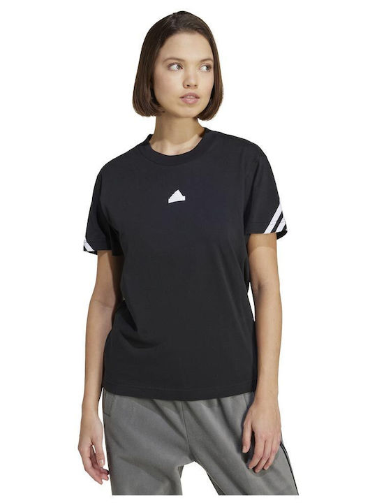 Adidas Future Icons 3-stripes Γυναικείο T-shirt Ριγέ Μαύρο