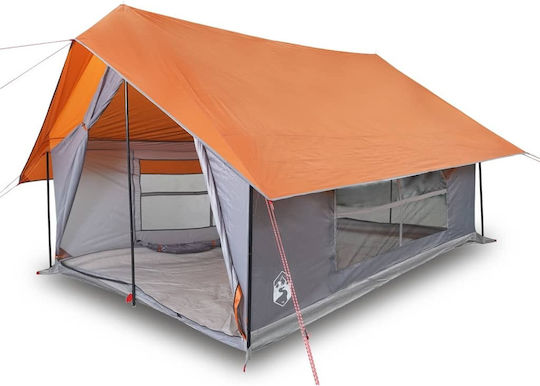 vidaXL Σκηνή Camping Γκρι για 5 Άτομα 353x248x210εκ. Γκρι/Πορτοκαλί