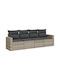 Canapea Cu Patru Locuri De Exterior Din Rattan Cu Perne 55x55x69cm