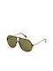 Zadig & Voltaire Men's Sunglasses with Brown Tartaruga Frame and Green Lens SZV305 01GP