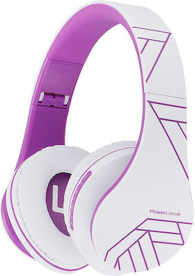 PowerLocus P2 Wireless/Wired Over Ear Headphones White-Purple 069324