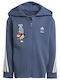 Kinder-Sweatshirt Strickjacke mit Kapuze und Taschen Blau